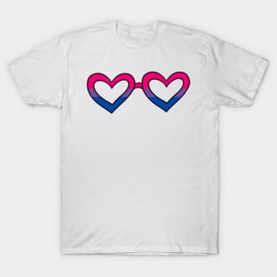 Bisexual pride flag heart sunglasses T-Shirt